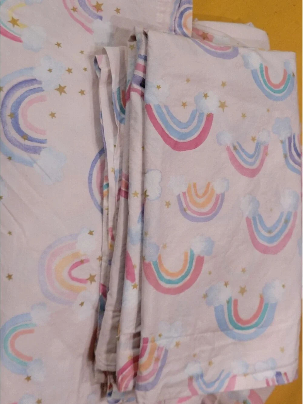Pottery Barn Kids Rainbow Cloud Organic Duvet Cover And 2 Shams Pink Base Color